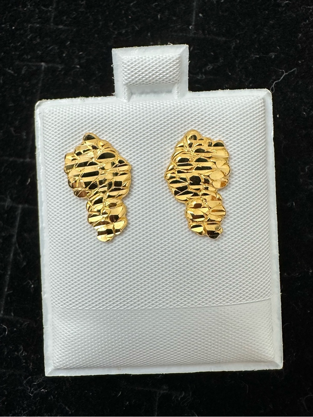 New yellow 925 Sterling silver Nugget Stud Stud Earrings